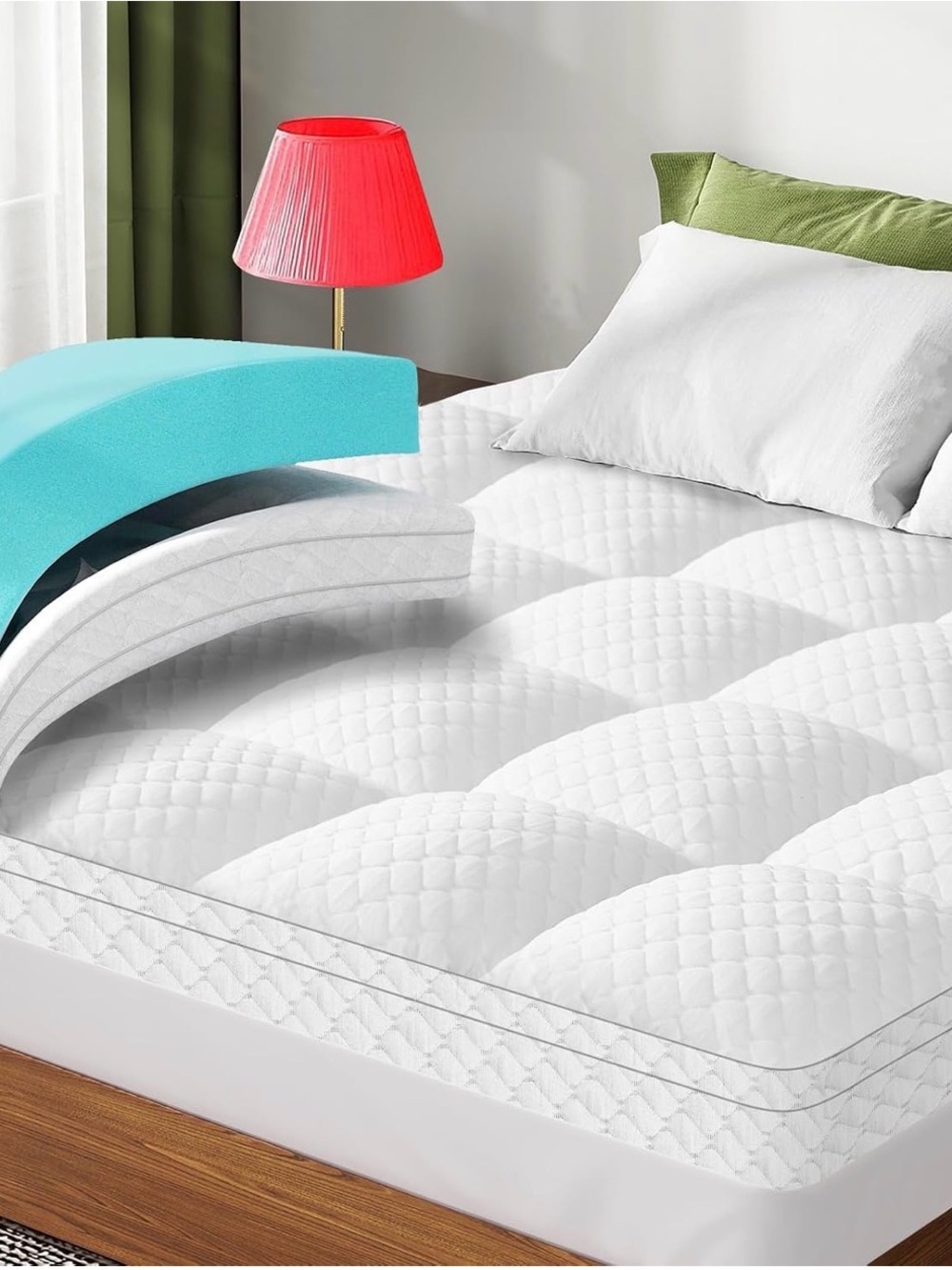 Luxury White Quilted Mattress Topper - Plush Comfort